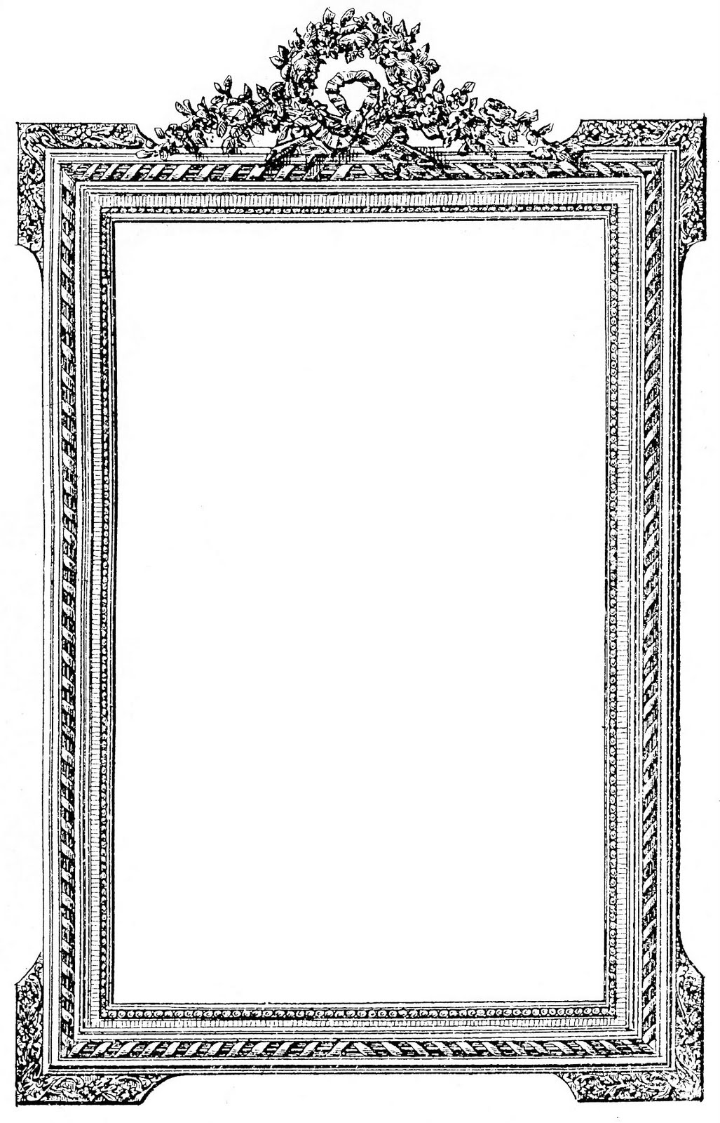 Antique french picture frame clip art image the graphics fairy