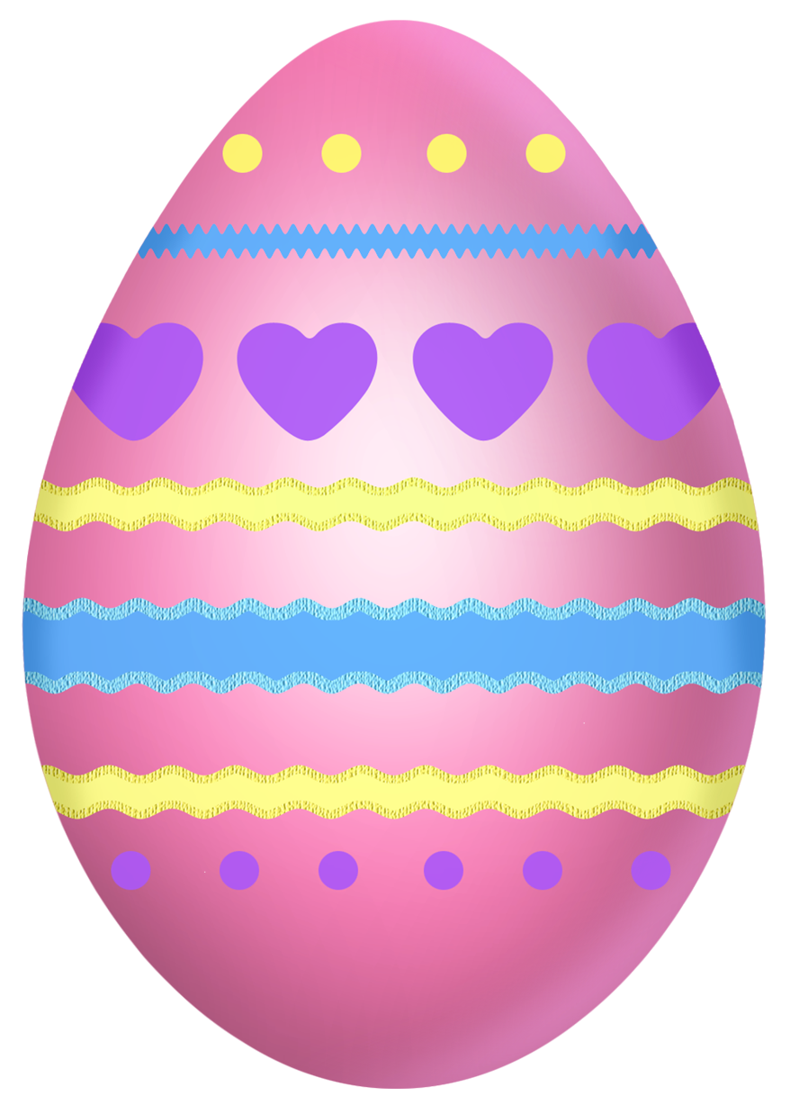 Easter egg easter pink egg with hearts clipart picture 0