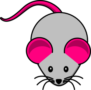 Grey pink mouse clip art at vector clip art online