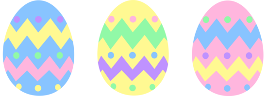 Three pastel colored easter eggs free clip art
