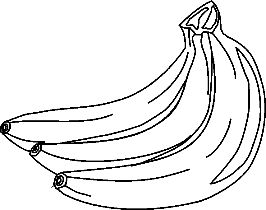 Banana clipart black and white free clipart