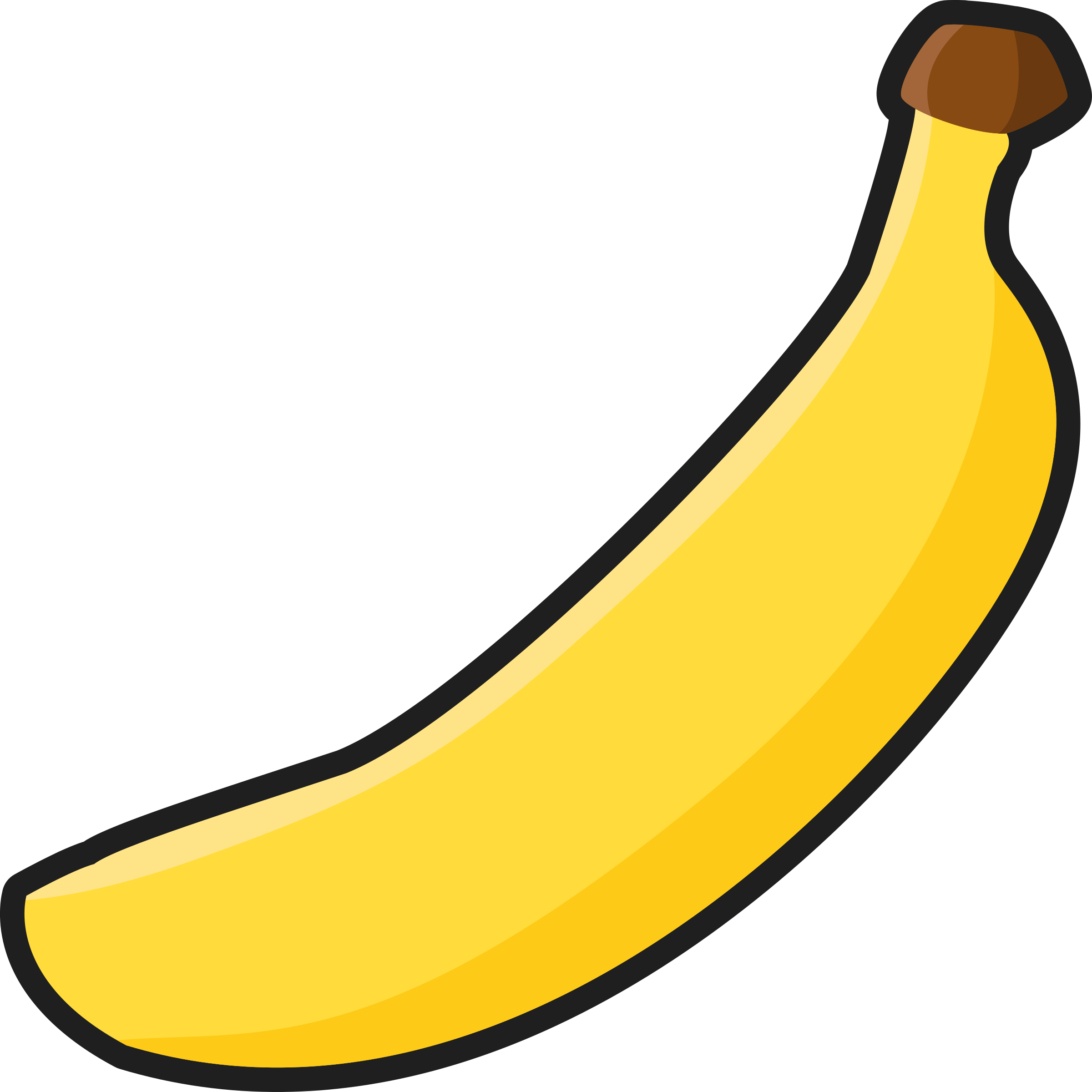 Clipart simple banana outlined