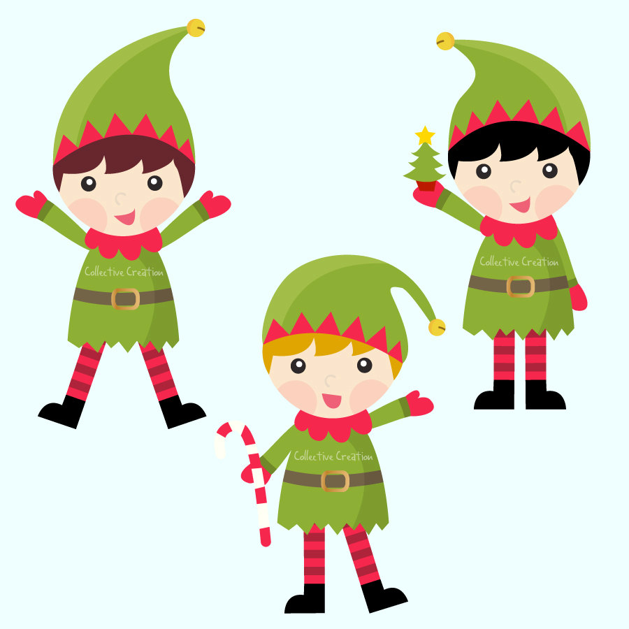 Elf christmas elves clipart