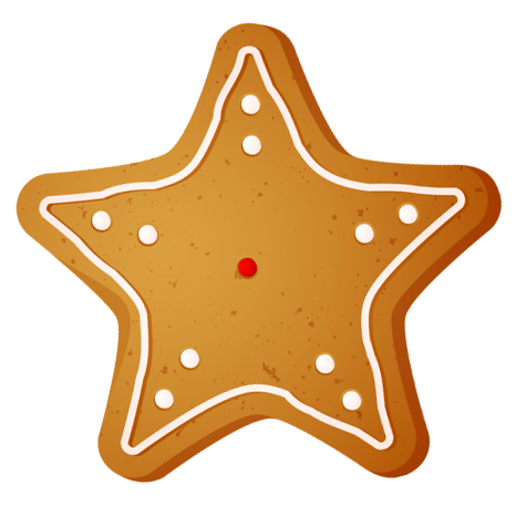 Transparent christmas star cookie clipart 0