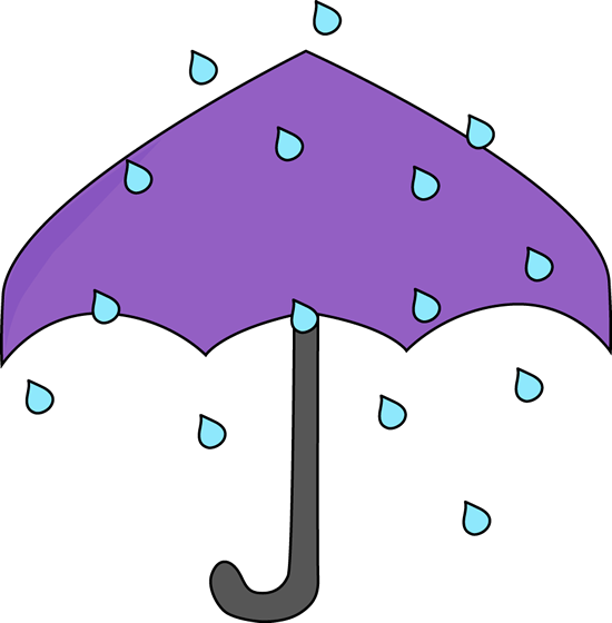Umbrella and rain clipart clipart