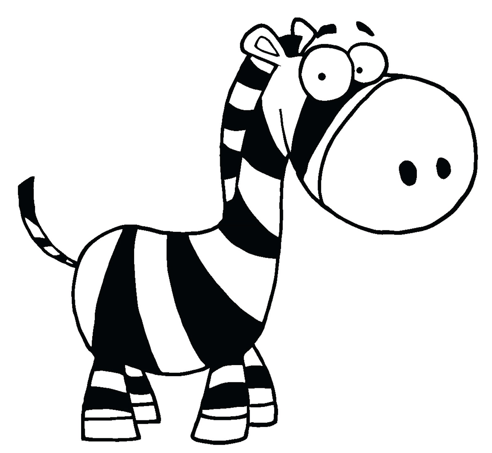 Zebra dig with 3 heads cartoon clipart