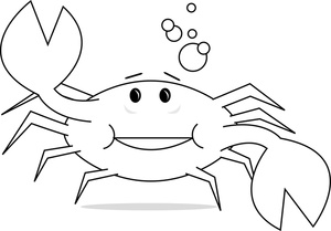 Crab clipart image coloring page of a friendly cartoon crab