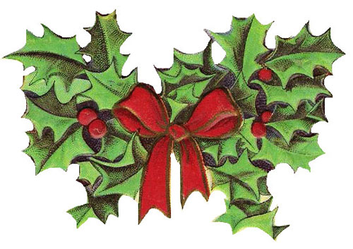 Free christmas clipart vintage holly 3
