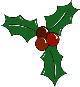 Holly leaf and berries clipart