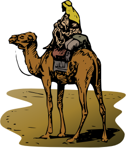 Person riding camel clip art at vector clip art