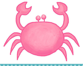 Pink crab clipart