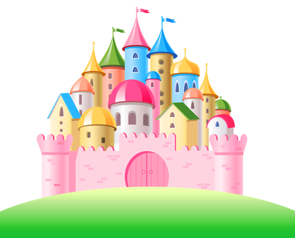 Transparent pink castle clipart 2