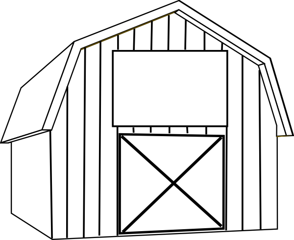 Black white barn clip art at vector clip art