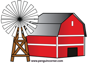 Clipart of a red barn