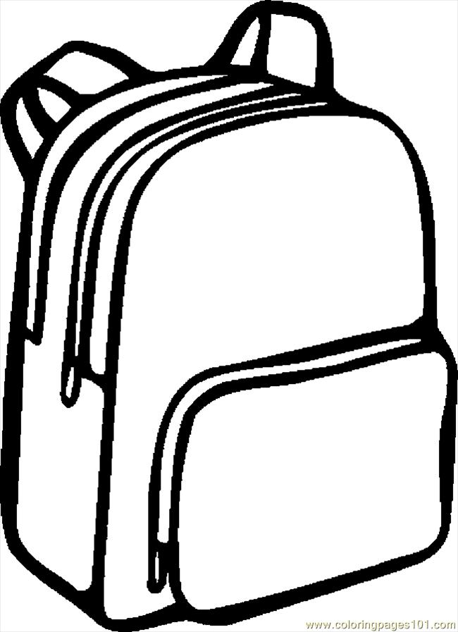 Free coloring pages of girl with backpack clip art