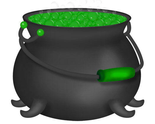 Halloween green witch cauldron clipart 0