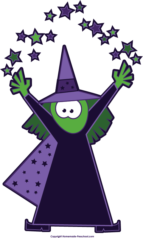 Halloween witch magic stars clip art