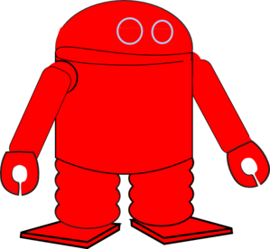 Red robot clip art at vector clip art