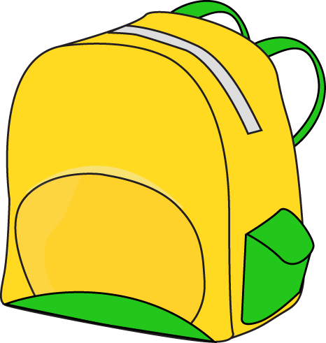 Yellow backpack clip art yellow backpack vector image