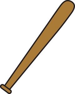 Baseball bat clipart image clip art illustration of a wooden