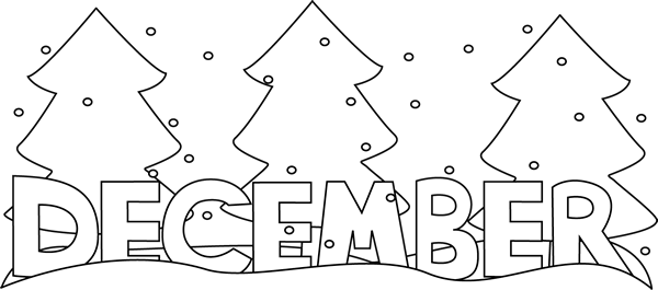 Black and white month of december snow clip art black and white