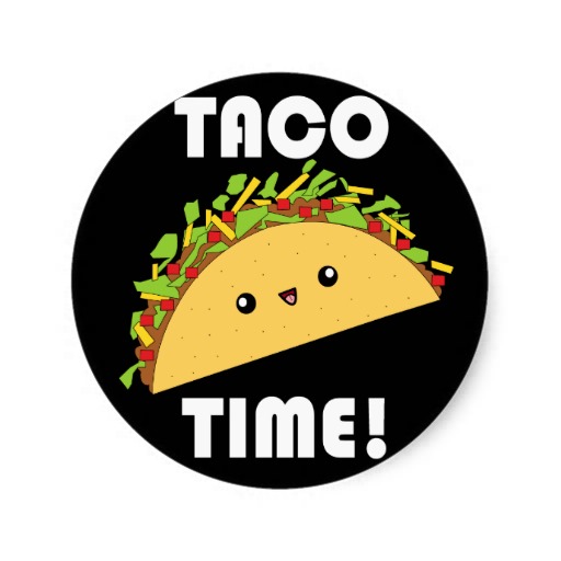 Cute kawaii taco time stickers clipart free clip art images