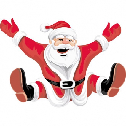 Happy santa claus on christmas clip art vector free vector in