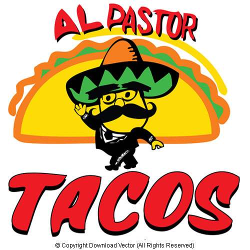 Taco mexican restaurant cartoon vector clipart illustration