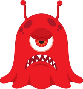 Alien clipart image angry cyclops monster or alien ready to attack