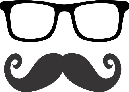 Free glasses and gray mustache clip art clipart 2