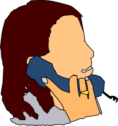 Person on telephone clipart