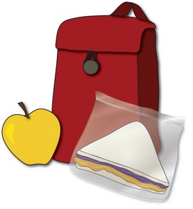 School clipart image red lunch bag
