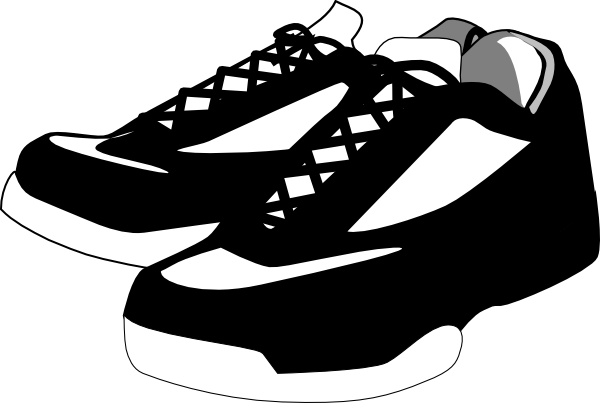 Black and white shoes tennis clip art at vector clip