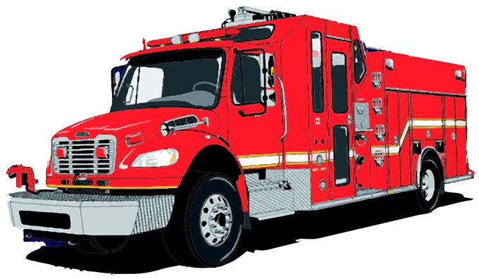 Fire truck clipart or image graphics suite x6