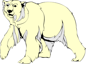 Polar bear walking clip art at vector clip art