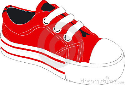 Red tennis shoes clipart