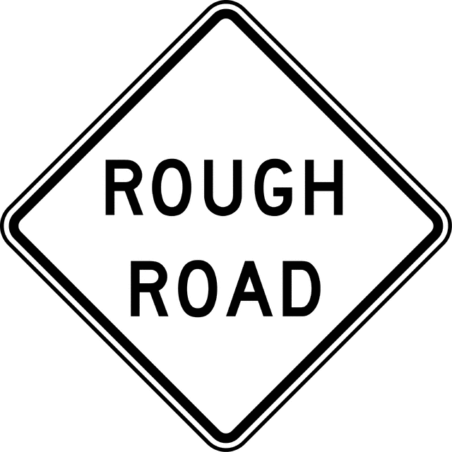 Rough road black and white clipart etc