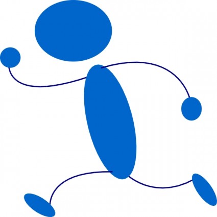 Stick figure running blue stick man clip art free vector in open office drawing