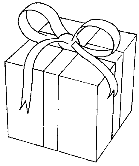 Christmas present clipart black and white happy holidays