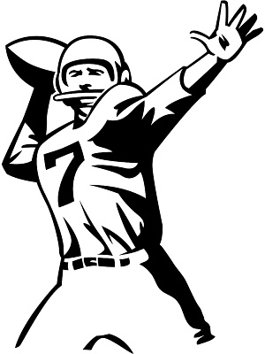 Drawing of a football player clipart