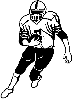 Football player clipart black and white free