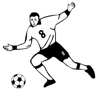 Football player clipart black and white