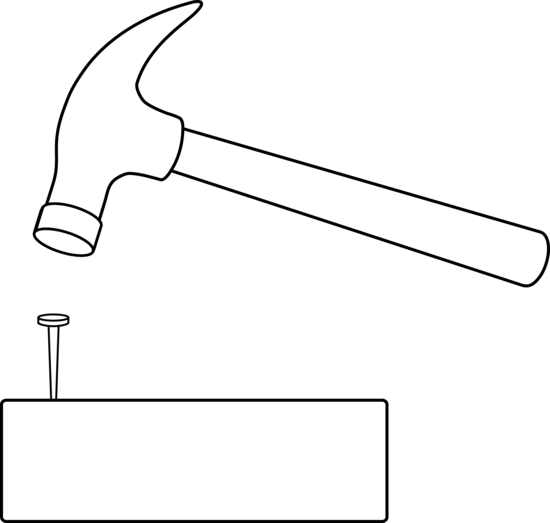 Hammer and nail outline free clip art