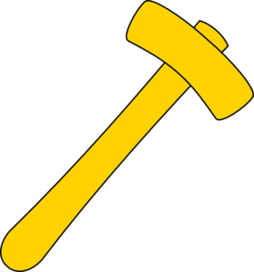 Hammer yellow clip art at vector clip art