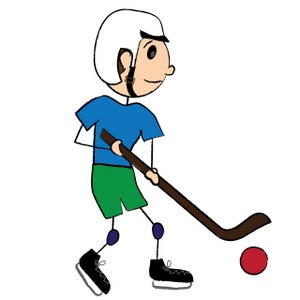 Hockey clipart image kid playing hockey with helmet on