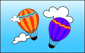 Hot air balloons clipart image two hot air balloons floating