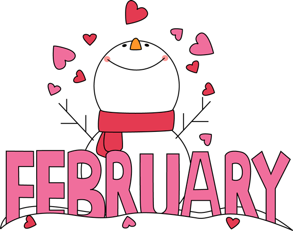 Month of february snowman love clip art month of february