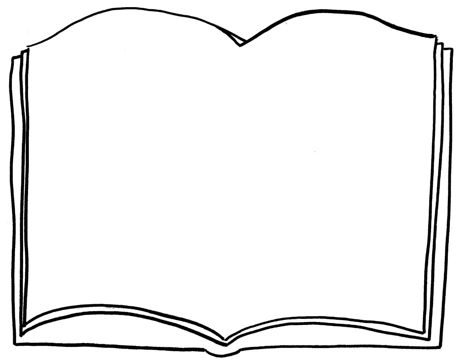 Open book coloring page clipart
