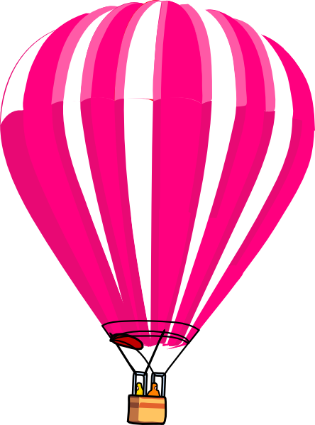 Pink and white hot air balloon clip art at vector clip