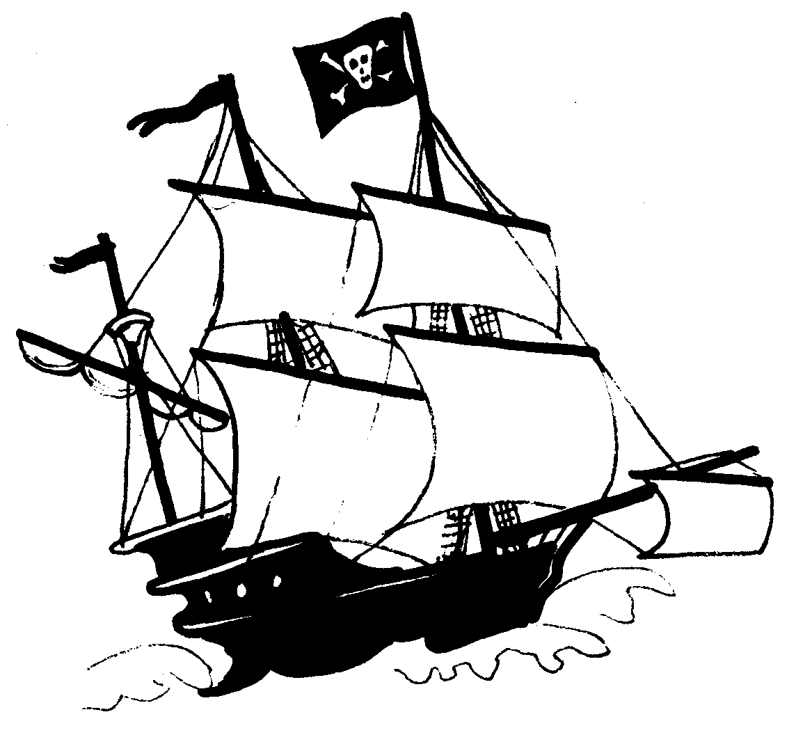 Pirate ship clipart black and white free clipart 3